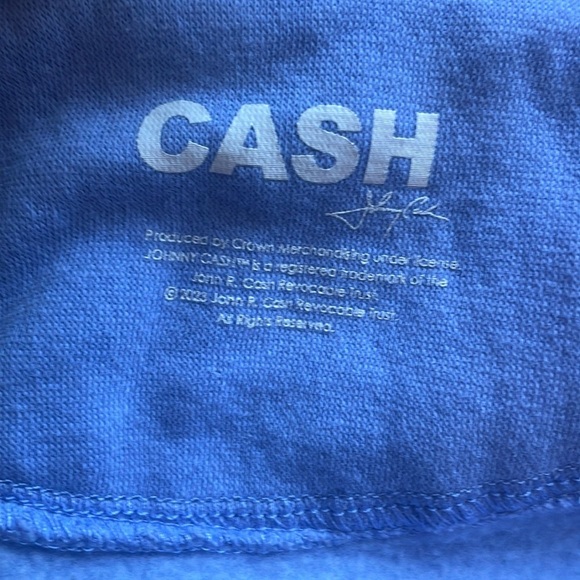 Johnny Cash Hoodie Small Blue Tour Band Country Music Rock Concert Merch - Picture 12 of 12